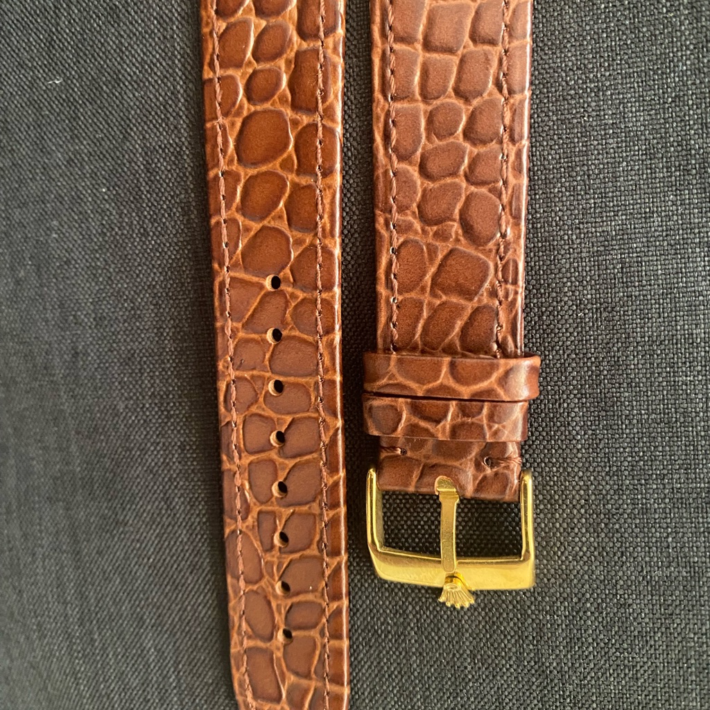 Rolex Brown Crocodile Pattern Leather Watch Strap Rolex Brown Crocodile Pattern Leather Watch Strap